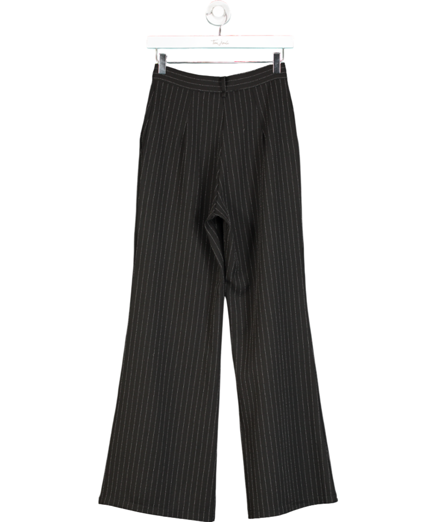 Horoscopez Black Pinstripe Wide Leg Trousers UK XS