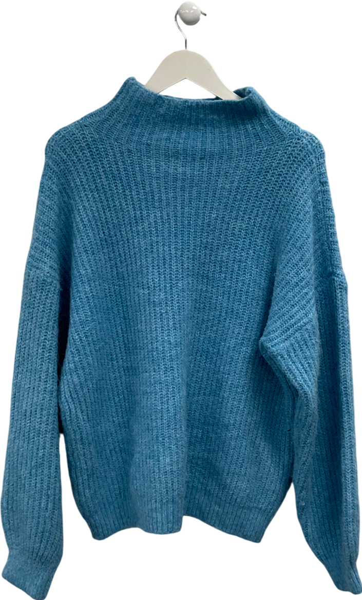 ASOS Blue Oversize Knitted High Neck Jumper UK 8