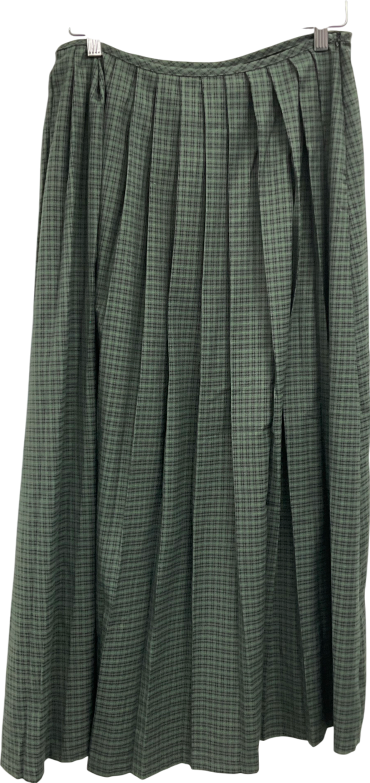 Collusion Checked Maxi Skirt Kilt In Green UK 12