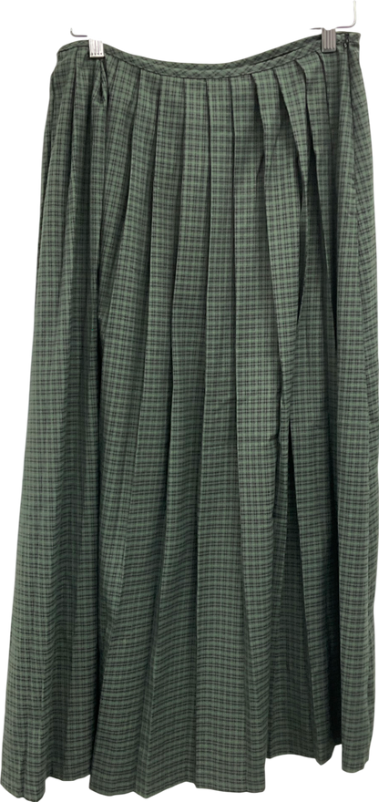 Collusion Checked Maxi Skirt Kilt In Green UK 12