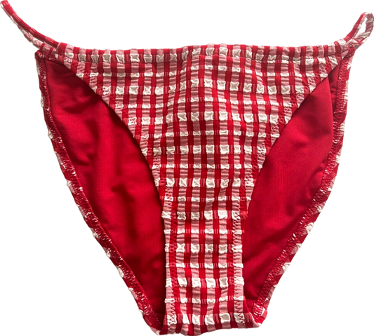 Out From Under Red and White Chequered Bikini Bottoms UK S