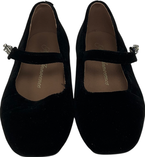 Age of Innocence Black Velvet Pumps With Dimante Detail UK 12.5 EU 31 👼