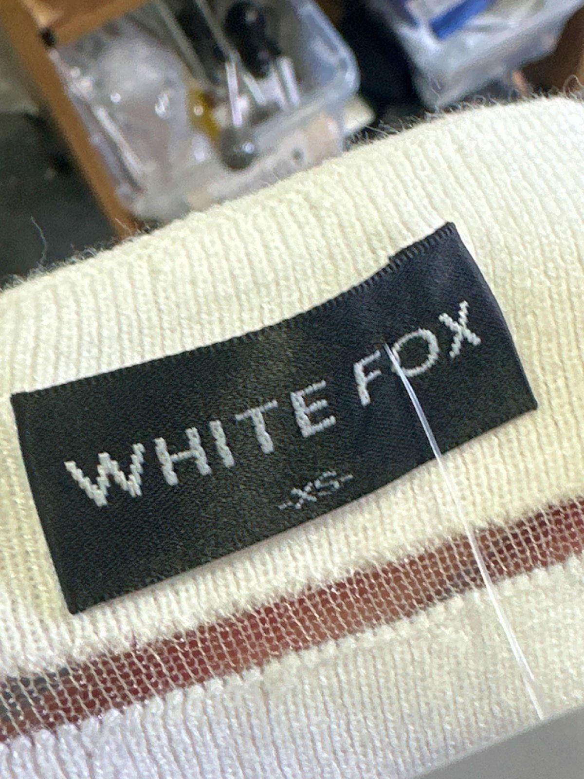 White Fox White Striped Midi Dress UK XS