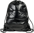LINDA FARROW Black Hi-shine Puffer Branded Backpack