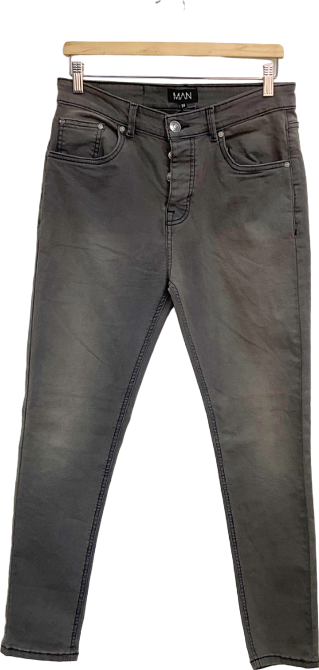 Boohoo Man Grey Skinny Jeans W34