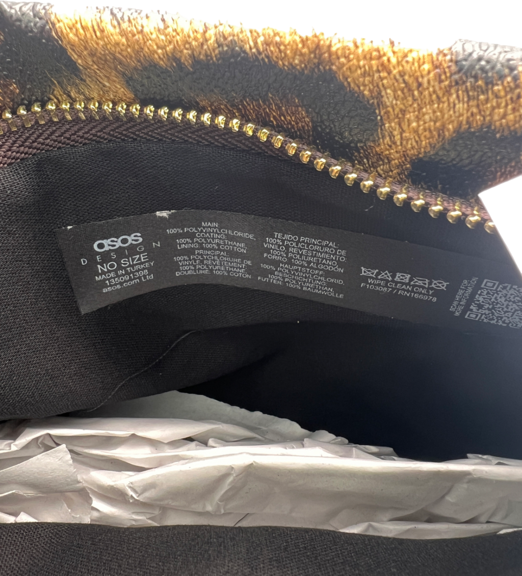 ASOS Black Leopard Print Clutch Bag One Size