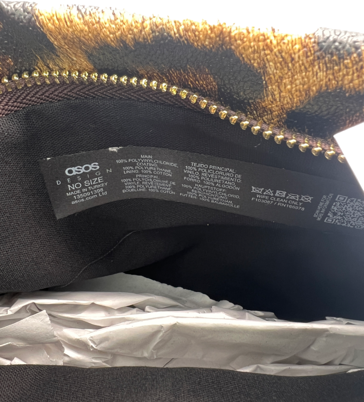 ASOS Black Leopard Print Clutch Bag One Size