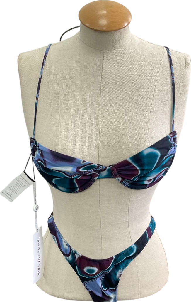 White Fox Blue Going Costal Bikini Set UK XS