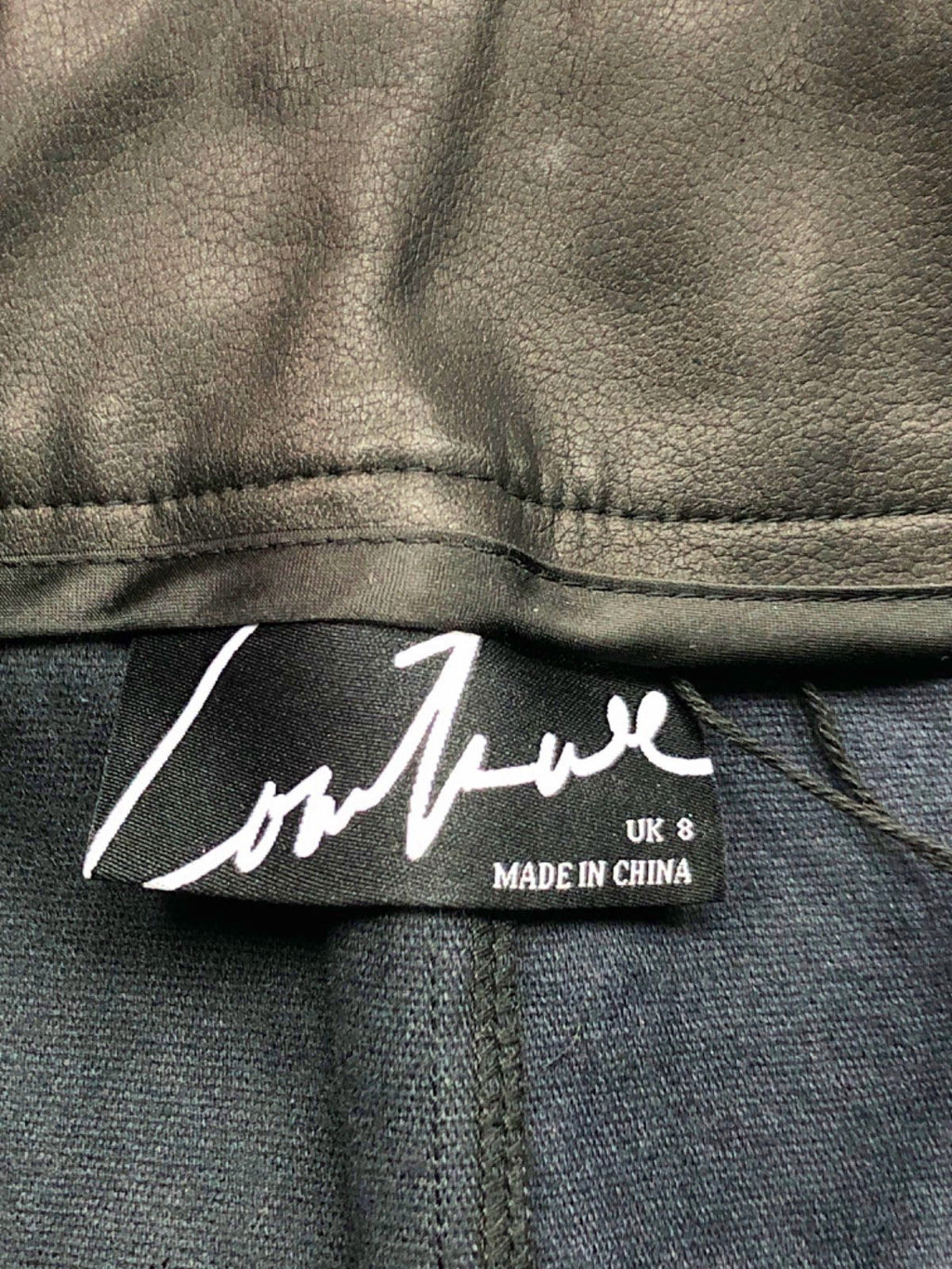 Couture Black Leather Mini Skirt UK 8