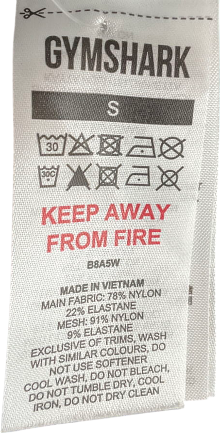 gymshark White Ribbed Sports Bra UK S