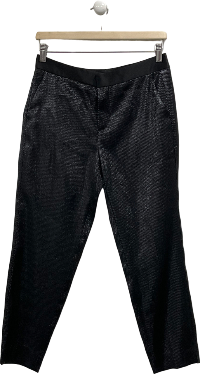 ZARA Black Metallic Thread Trouser UK S