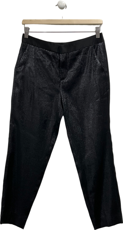 ZARA Black Metallic Thread Trouser UK S