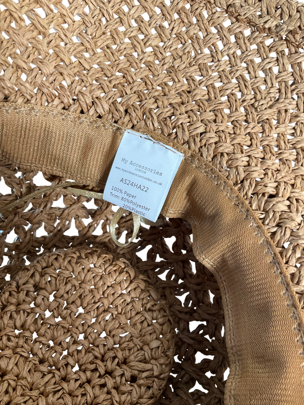 Accessorize Brown Cowboy Straw Hat One Size