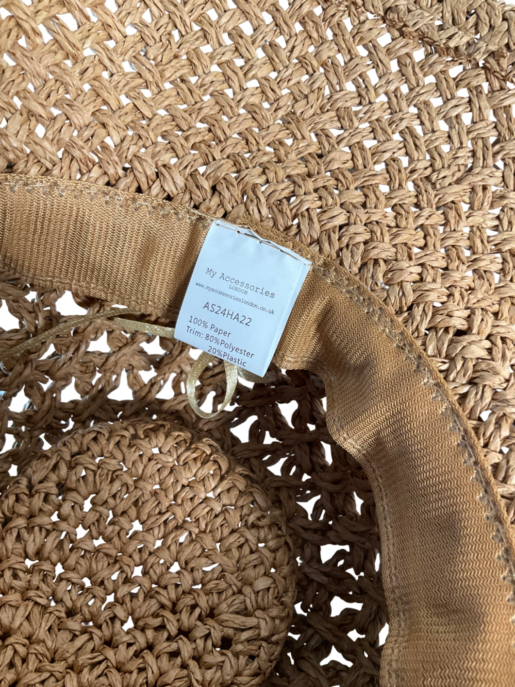 Accessorize Brown Cowboy Straw Hat One Size