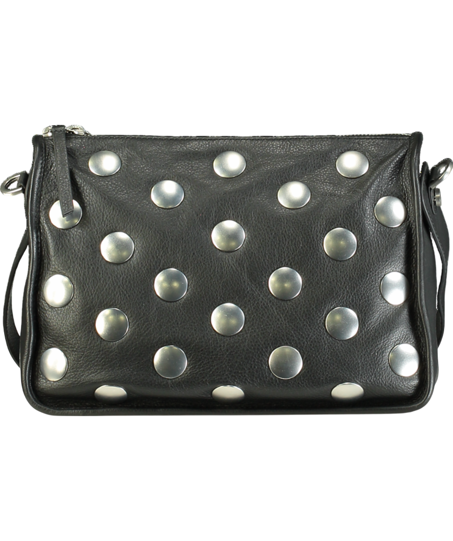 Mint Velvet Black Leather Studded Bag