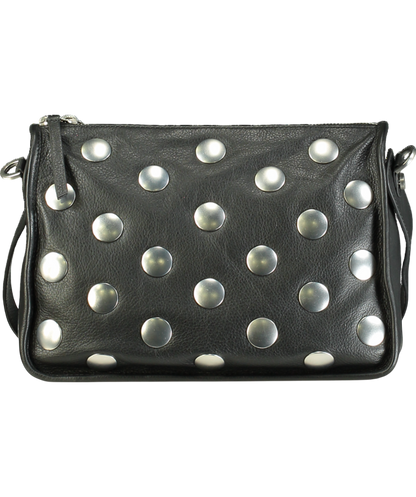 Mint Velvet Black Leather Studded Bag