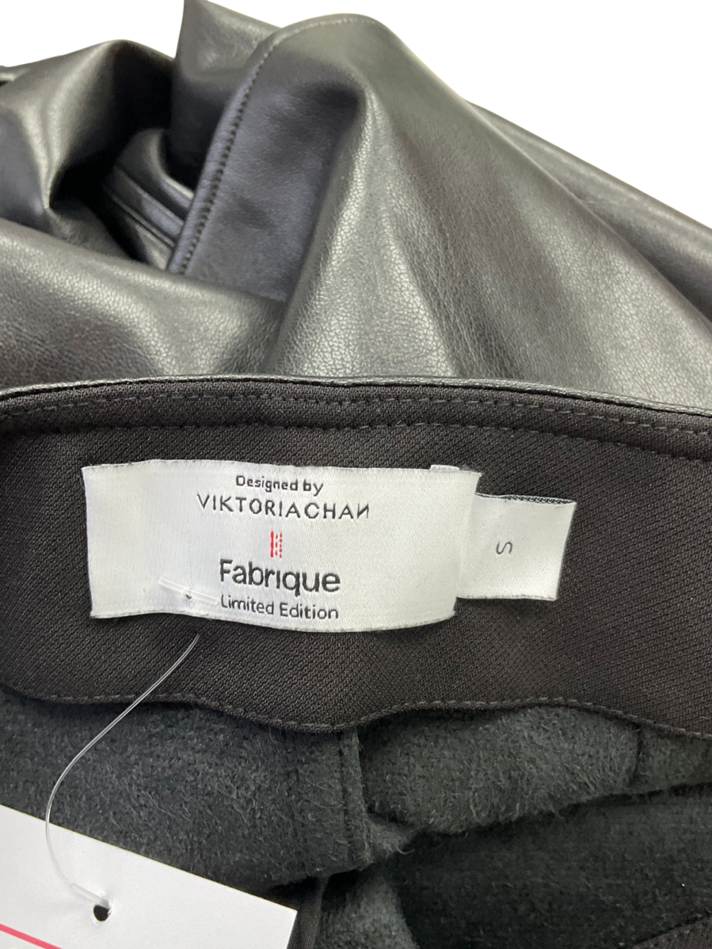 Fabrique x Victoria Chan Black Leona Pleated Slit Skirt In Vegan Leather UK S