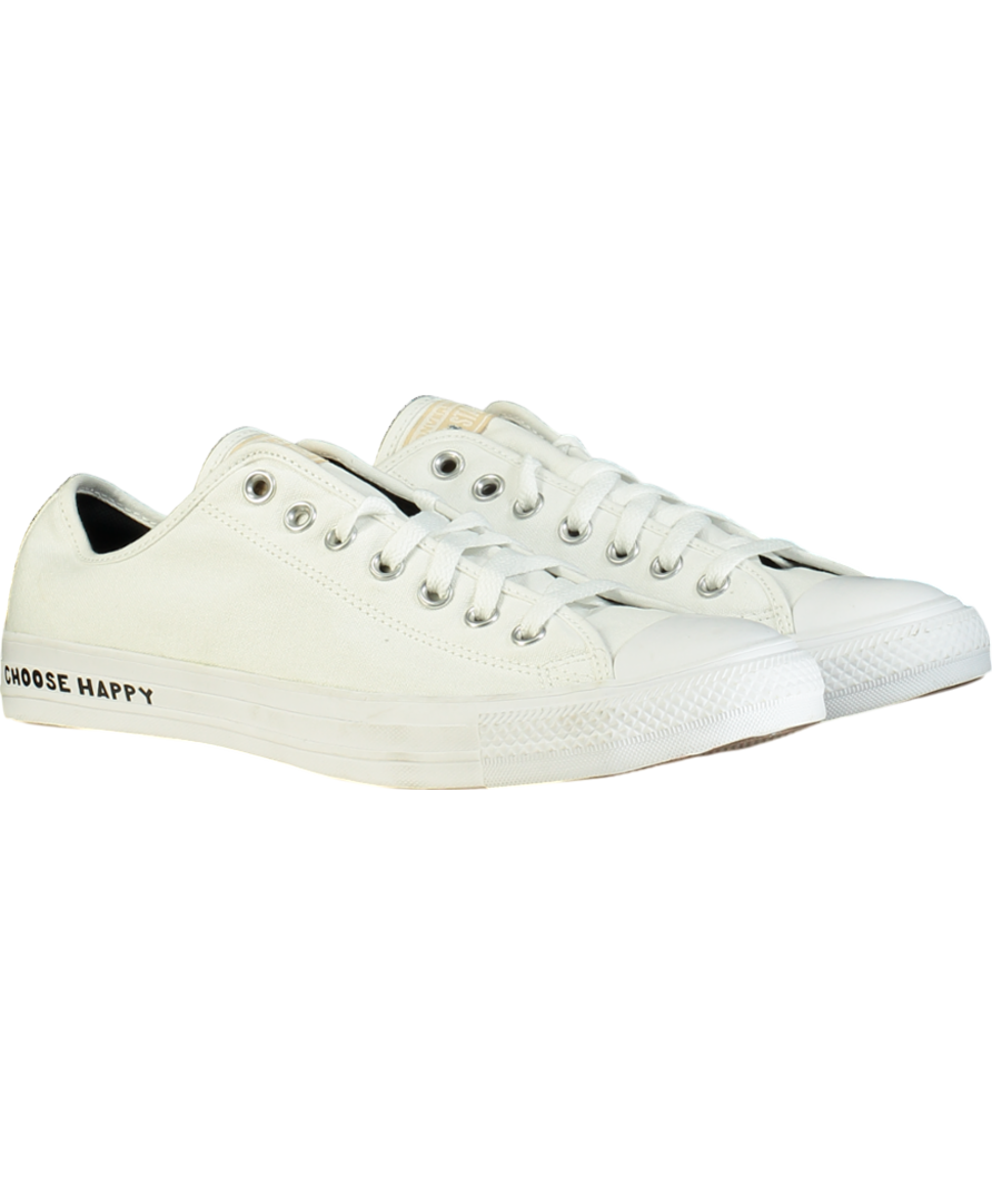 Converse White "CHOOSE HAPPY"  Low Canvas Sneaker UK 10 EU 44 👞