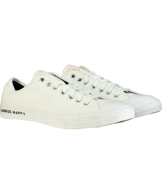 Converse White "CHOOSE HAPPY"  Low Canvas Sneaker UK 10 EU 44 👞