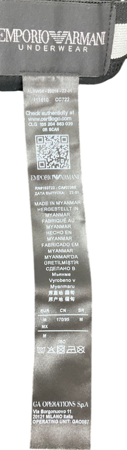 Emporio Armani Black Soft Modal Logo Waistband Boxer Briefs  UK M