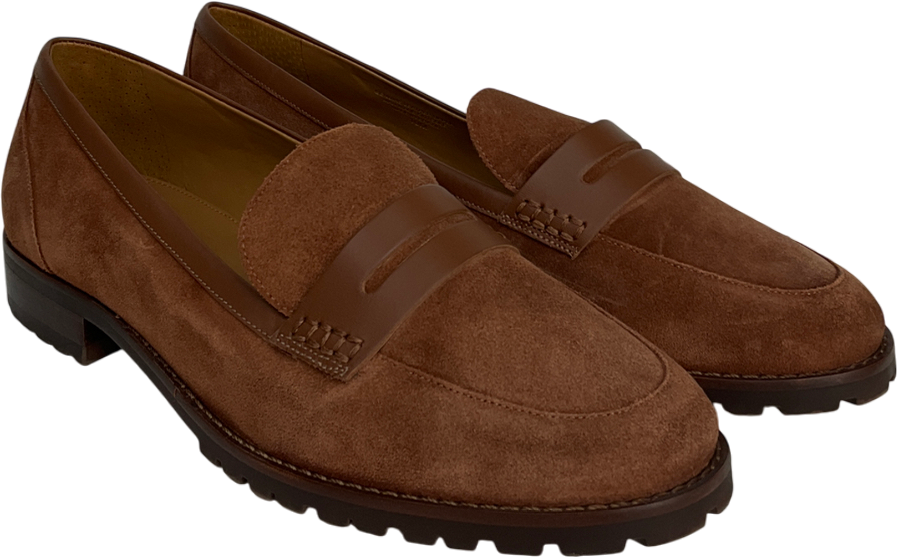 TALBOTS Brown Cassidy Suede Penny Loafers UK 7.5 EU 40.5 👠