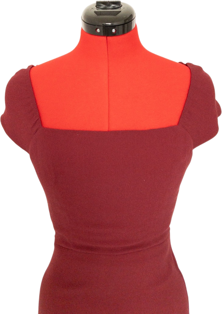 Reformation Red Burgundy Crepe Dress Us2 UK 6