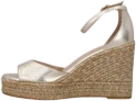 STUART WEITZMAN Metallic Gold Platform Wedge Espadrille Sandals UK 7.5 EU 40.5