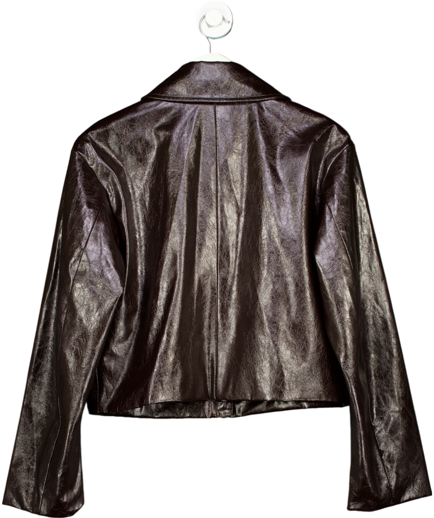 Next Brown Faux Leather Jacket UK 10