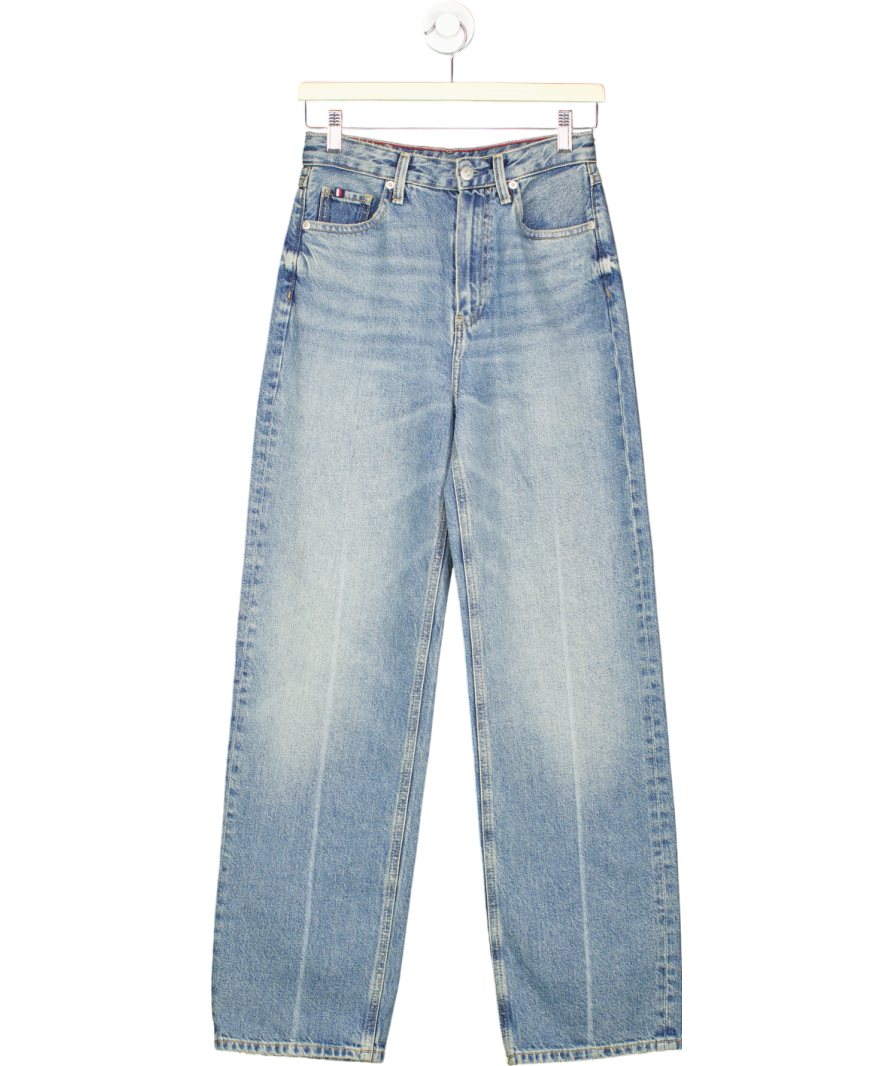 Tommy Hilfiger Blue High Rise Relaxed Straight Faded Jeans L30 W26