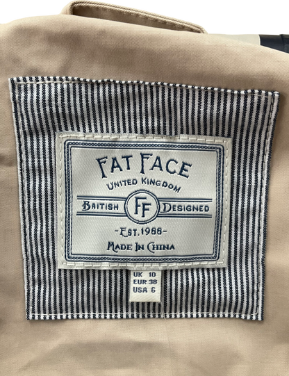 fat face Beige Natural Waterproof Coat UK 8