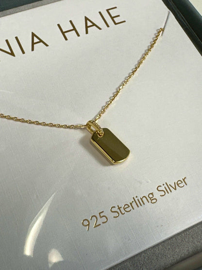 Ania Haie Gold Glam Tag Pendant Necklace - Gift Boxed