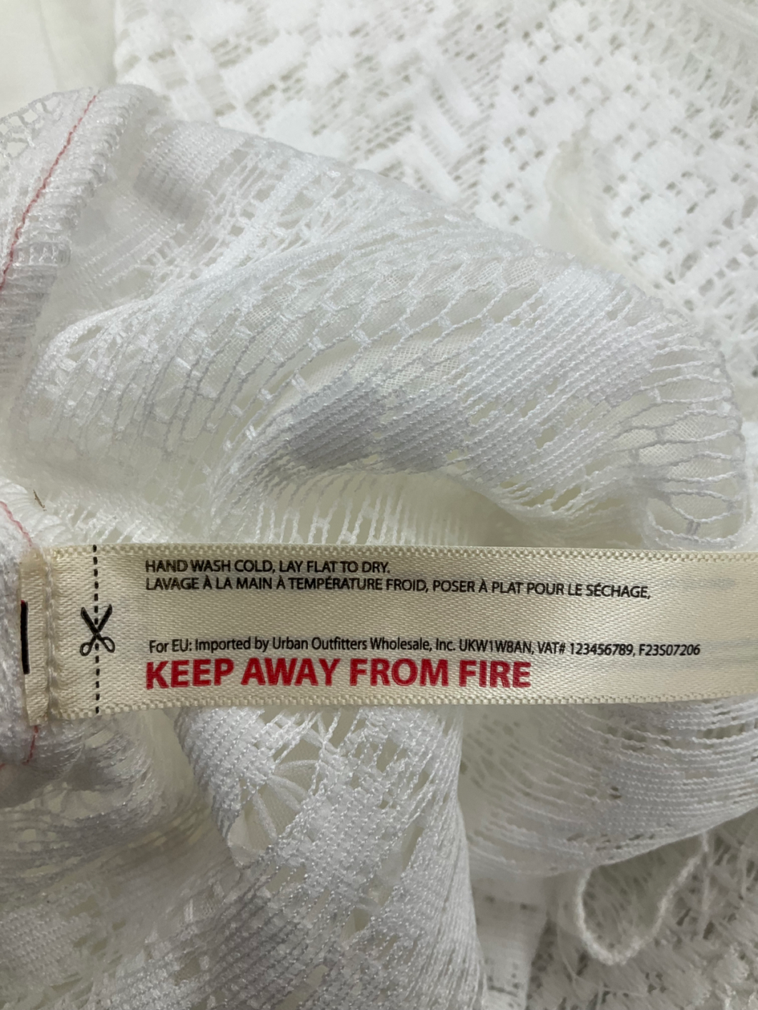 Free People White Lace Frill Mini Dress UK XS