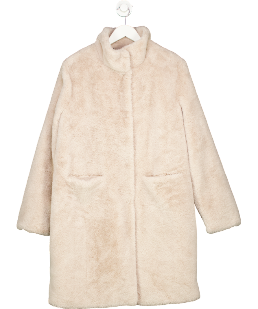Issy London Beige Bette Coat Vegan Faux Soft Pile Fur UK L