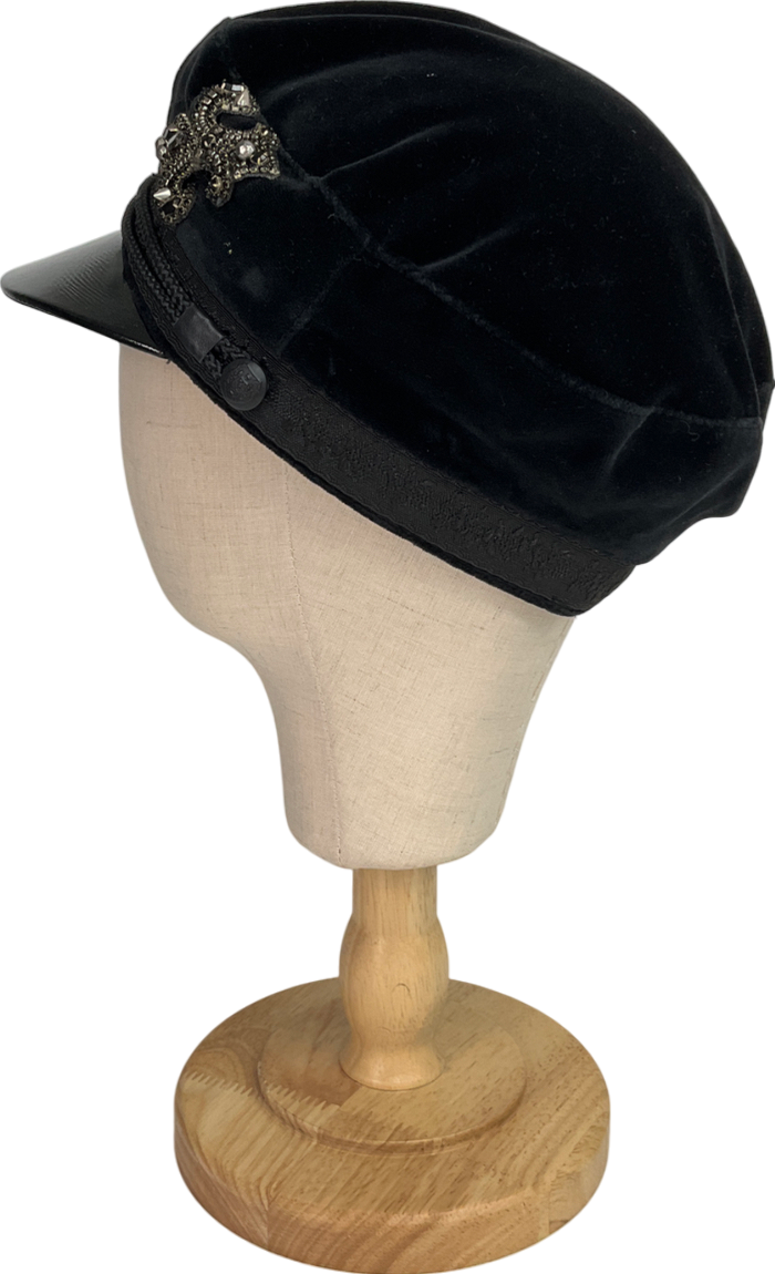 The Kooples Beige Trendy Black Cap UK S/M
