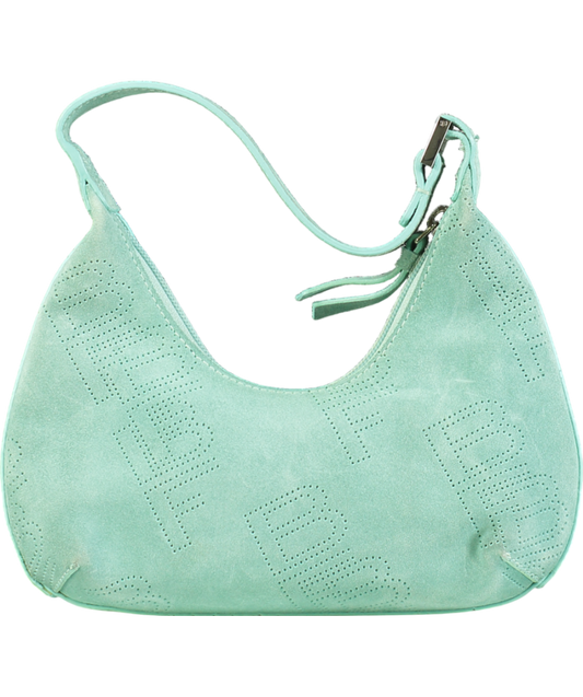 BY FAR Blue Aqua Baby Amber Suede Shoulder Bag One Size