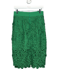 Milly New York Green Floral guipure Lace Midi Skirt UK 8