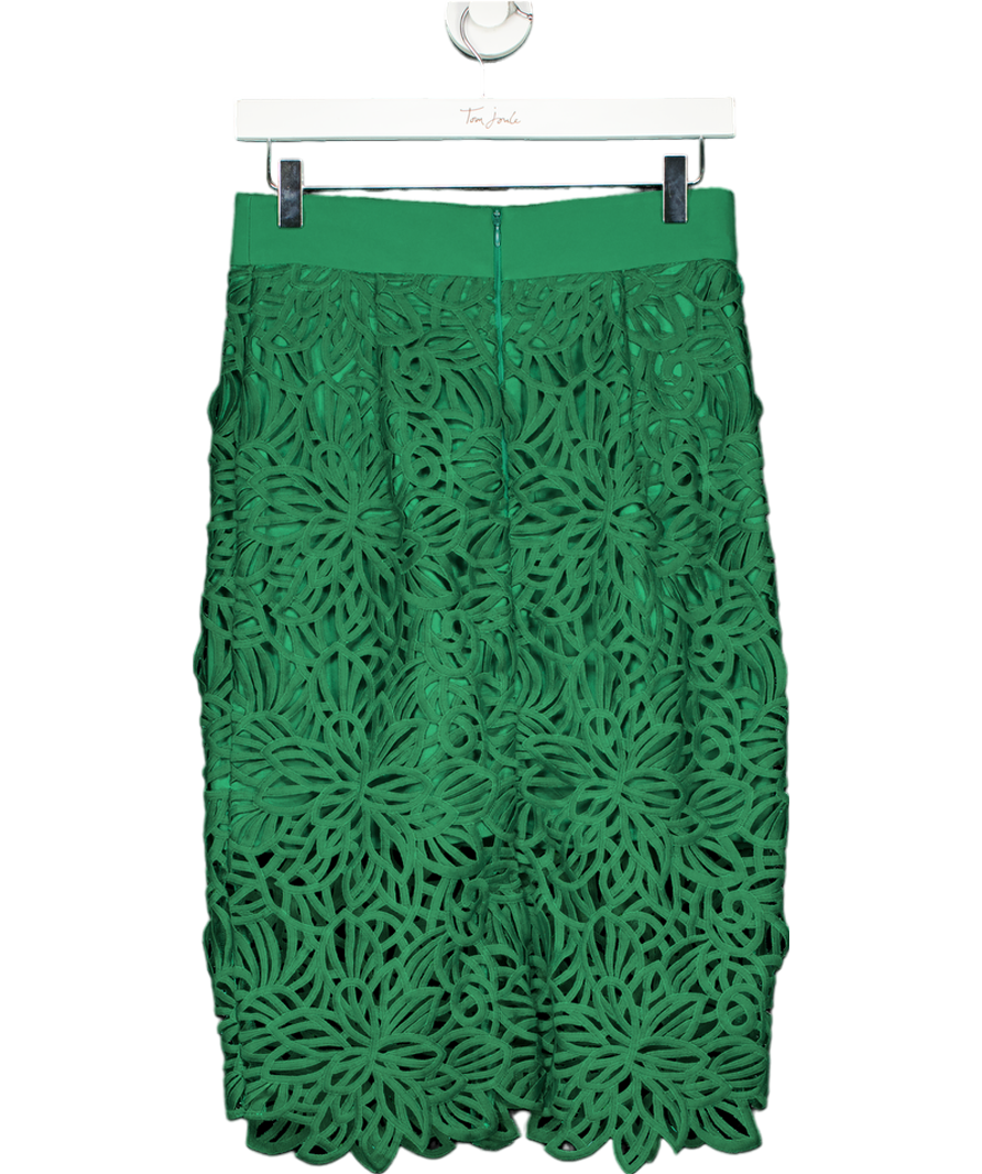 Milly New York Green Floral guipure Lace Midi Skirt UK 8