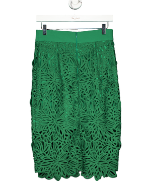Milly New York Green Floral guipure Lace Midi Skirt UK 8