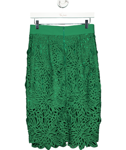 Milly New York Green Floral guipure Lace Midi Skirt UK 8