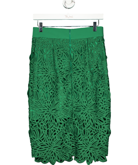 Milly New York Green Floral guipure Lace Midi Skirt UK 8