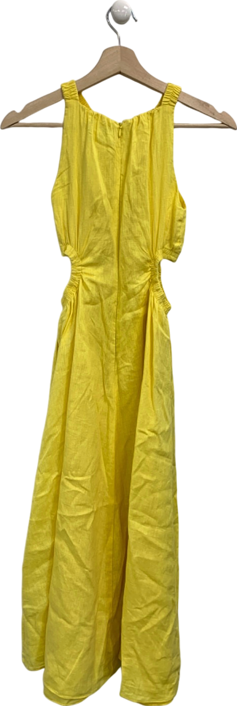 Forever New Yellow Cutout Midi Dress UK 4