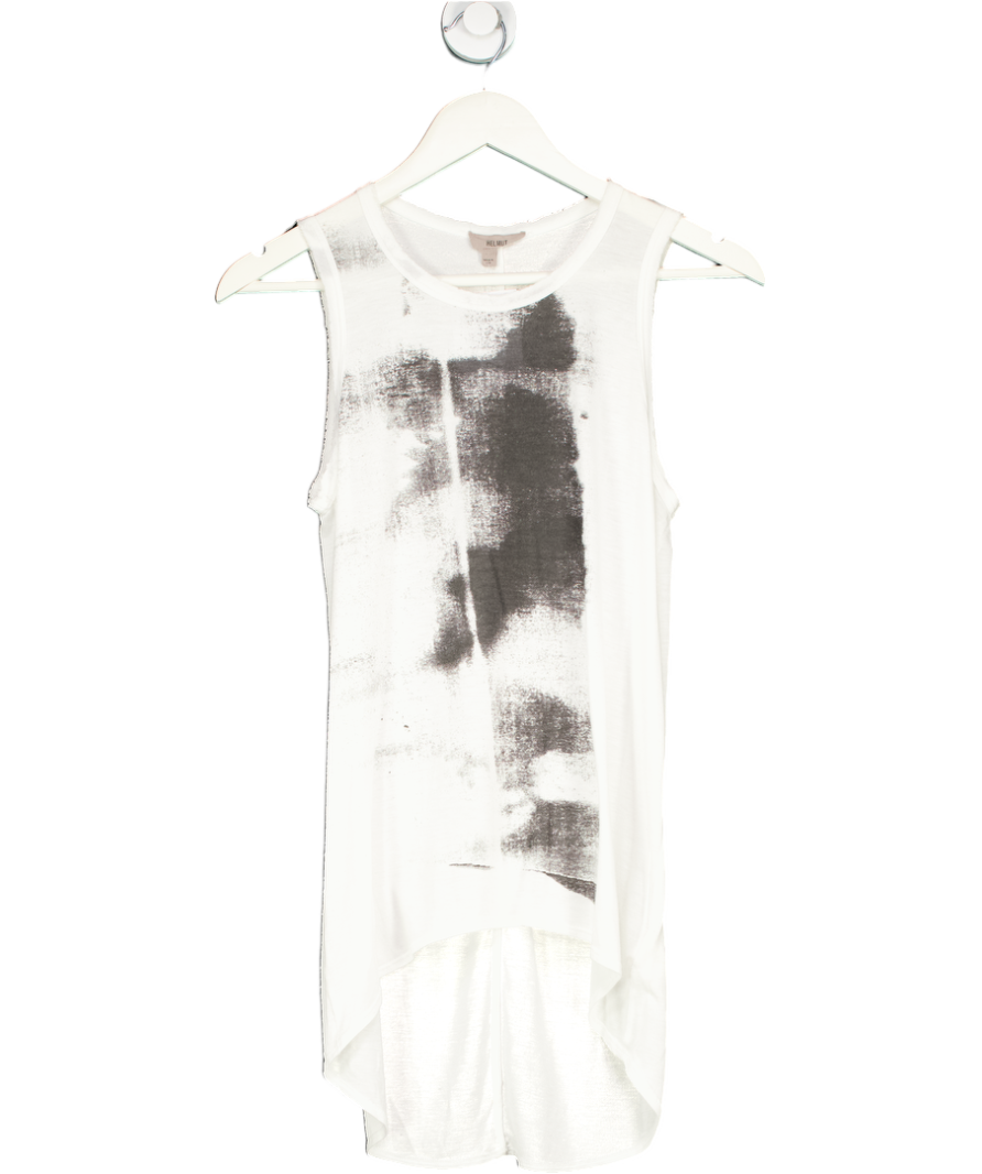 Helmut Lang White Abstract Print Vest UK S