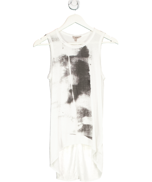 Helmut Lang White Abstract Print Vest UK S