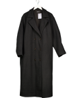 White Fox Black Modern Edge Oversized Coat UK L/XL