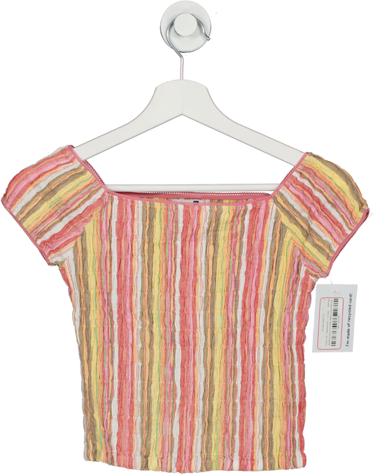 Children ZF Multicoloured Ruched Striped Top 14 Years