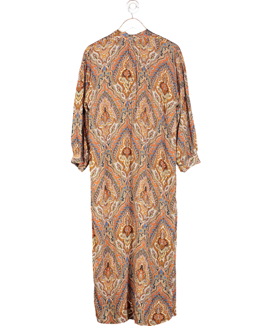ZARA Brown Paisley Print Maxi Dress UK M/L