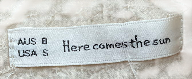 here comes the sun Cream Hyacinth Ruffle Sleeve Smock Dress UK 6