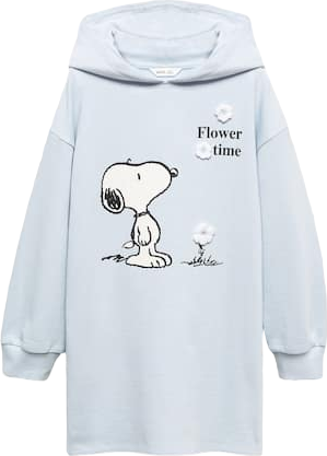 MANGO Blue Snoopy Sweatshirt Dress 9-10 Years 9 Years