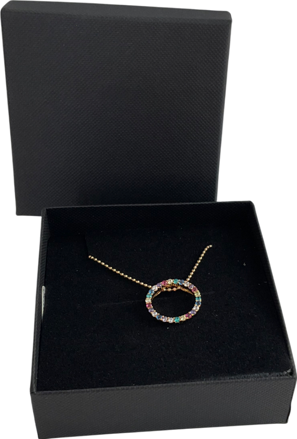 SIF JAKOBS Multicoloured 18k Gold Plated Biella Ring Charm Necklace