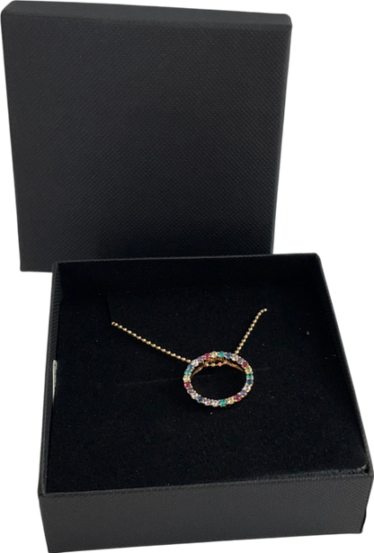 SIF JAKOBS Multicoloured 18k Gold Plated Biella Ring Charm Necklace